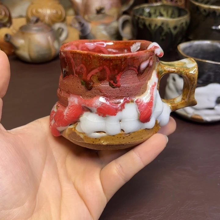 马场隆志赤志野咖啡杯