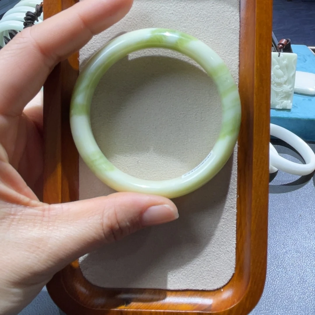 蓝田玉（蛇纹石化大理石玉）手镯未镶嵌用****9