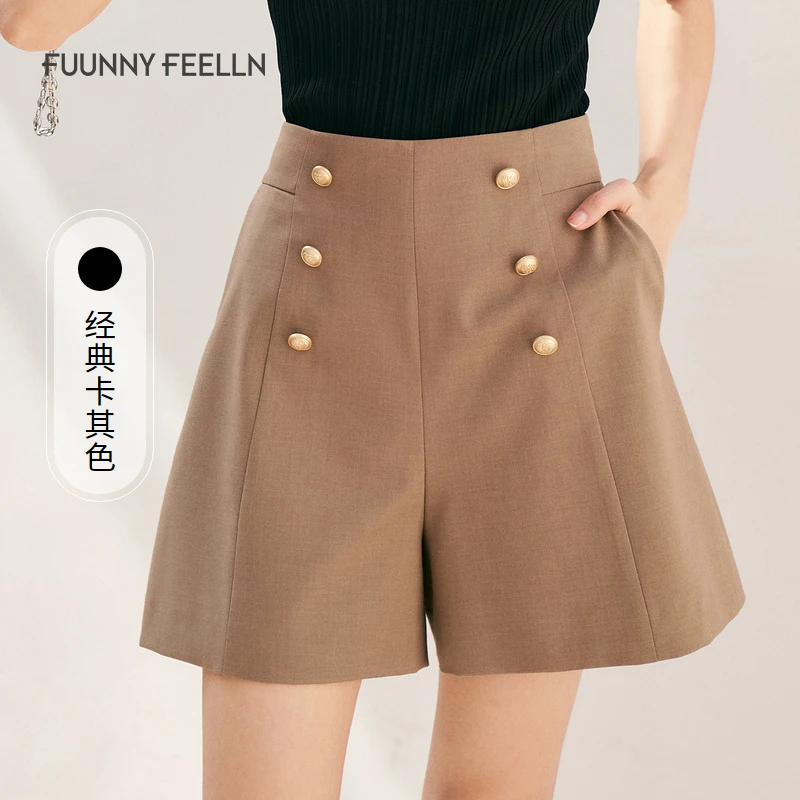 商场同款仿佛仿佛春夏季裤子女高腰宽松阔腿舒适显瘦短款FV00605