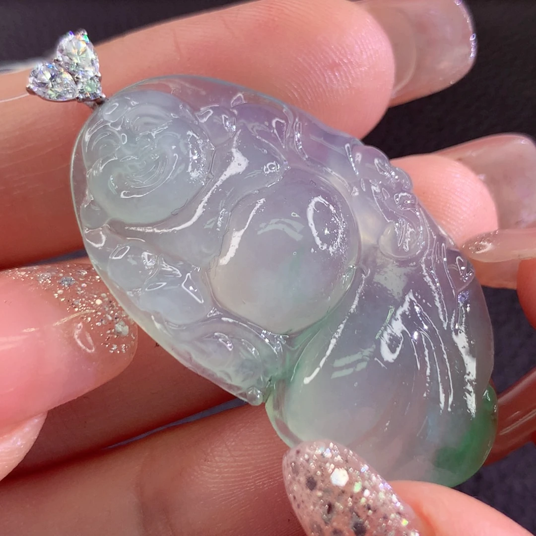 定制翡翠18K金镶嵌翡翠