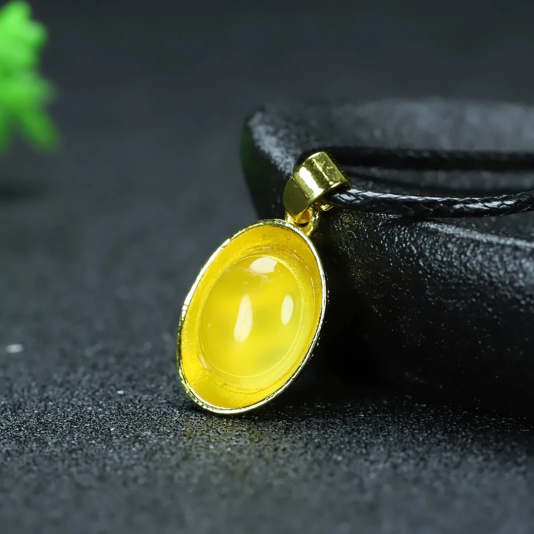 【天意珠宝阁】甄选满蜜鸡油黄元宝吊坠