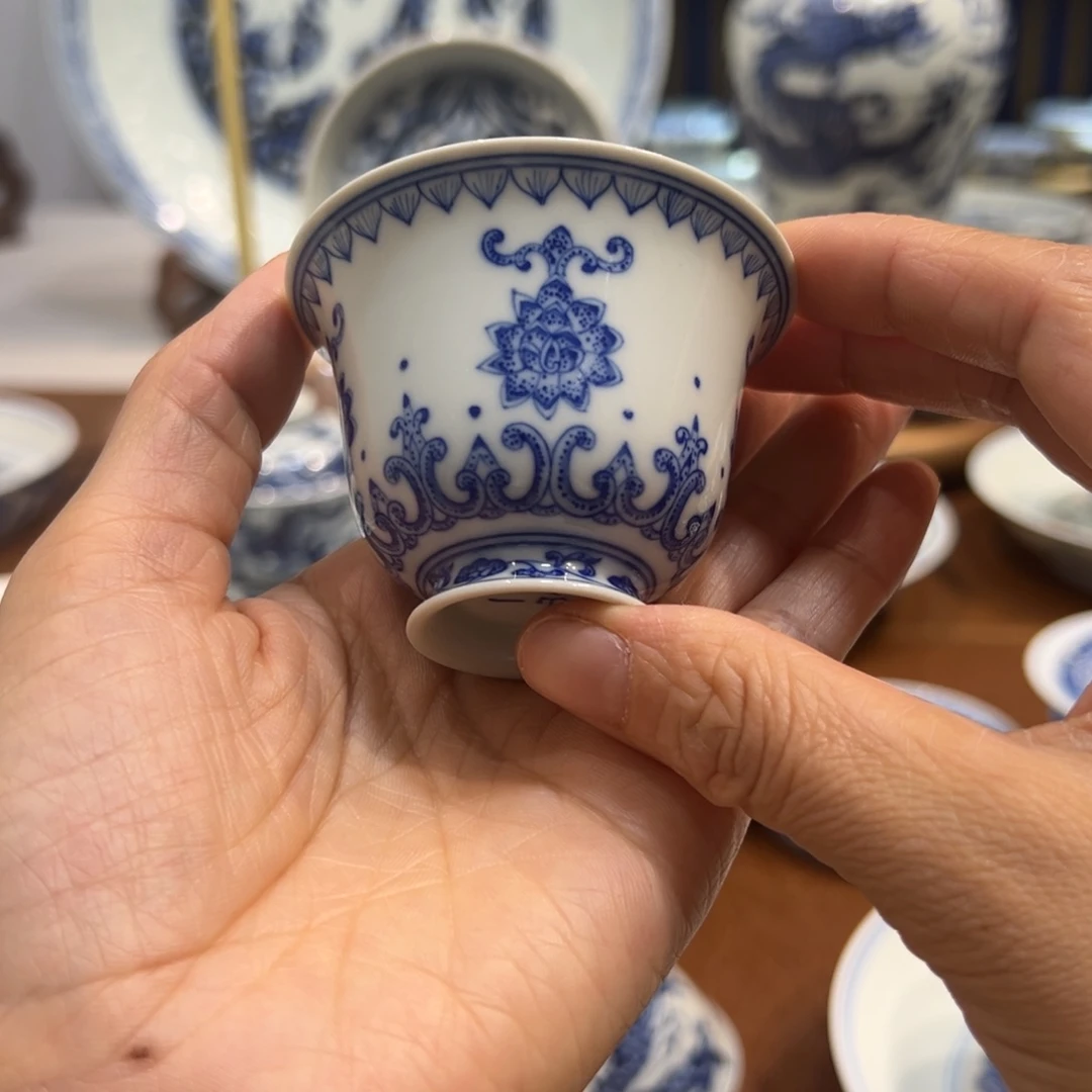 杯子东*莲花宝相高足杯子