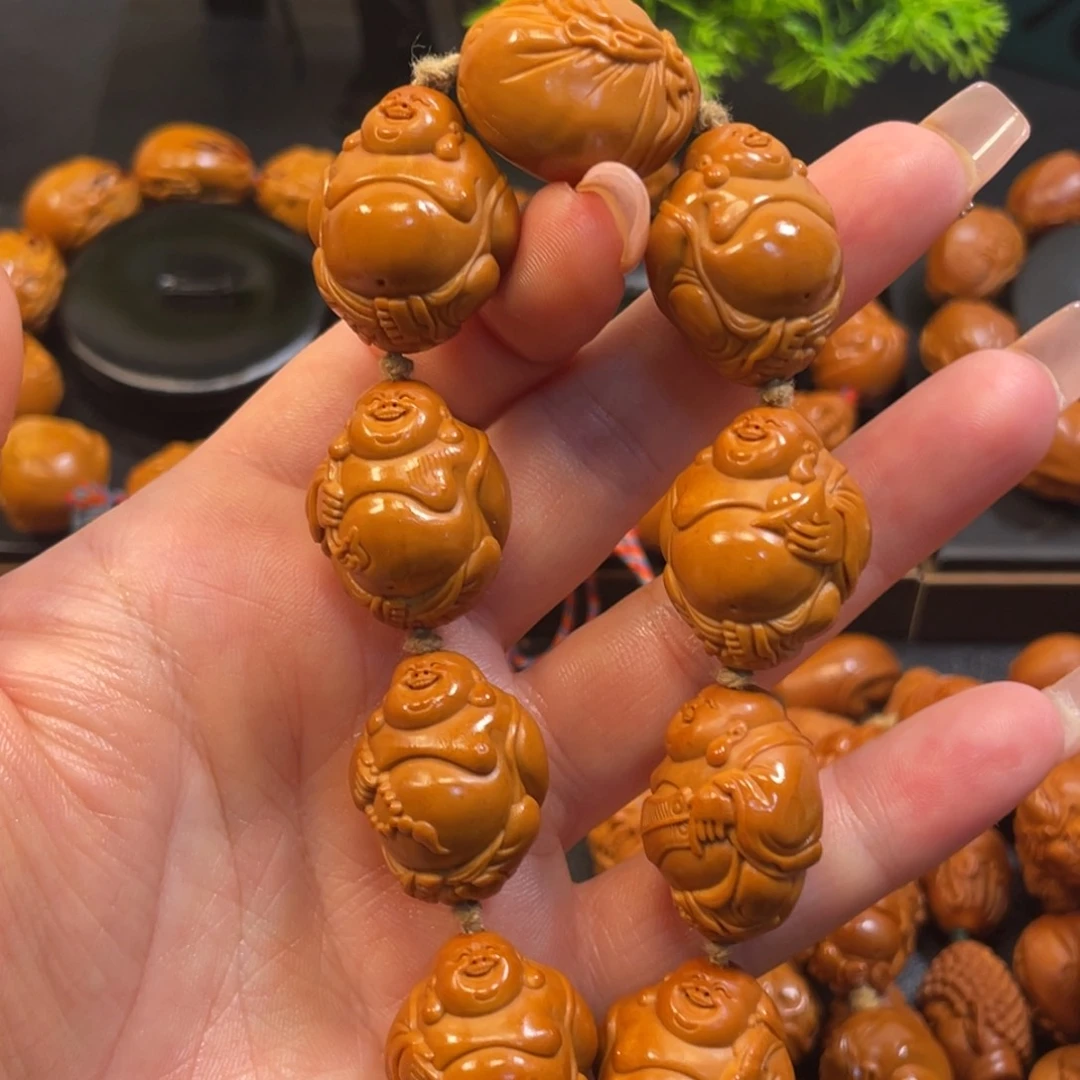 橄榄核手串/手链大肚弥勒手工制作