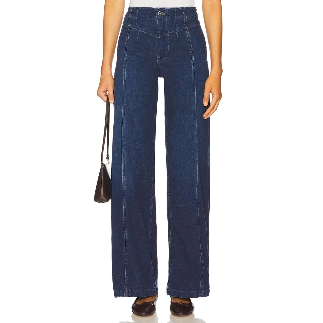 FREE PEOPLE LIBRE 阔腿 蓝色 牛仔裤