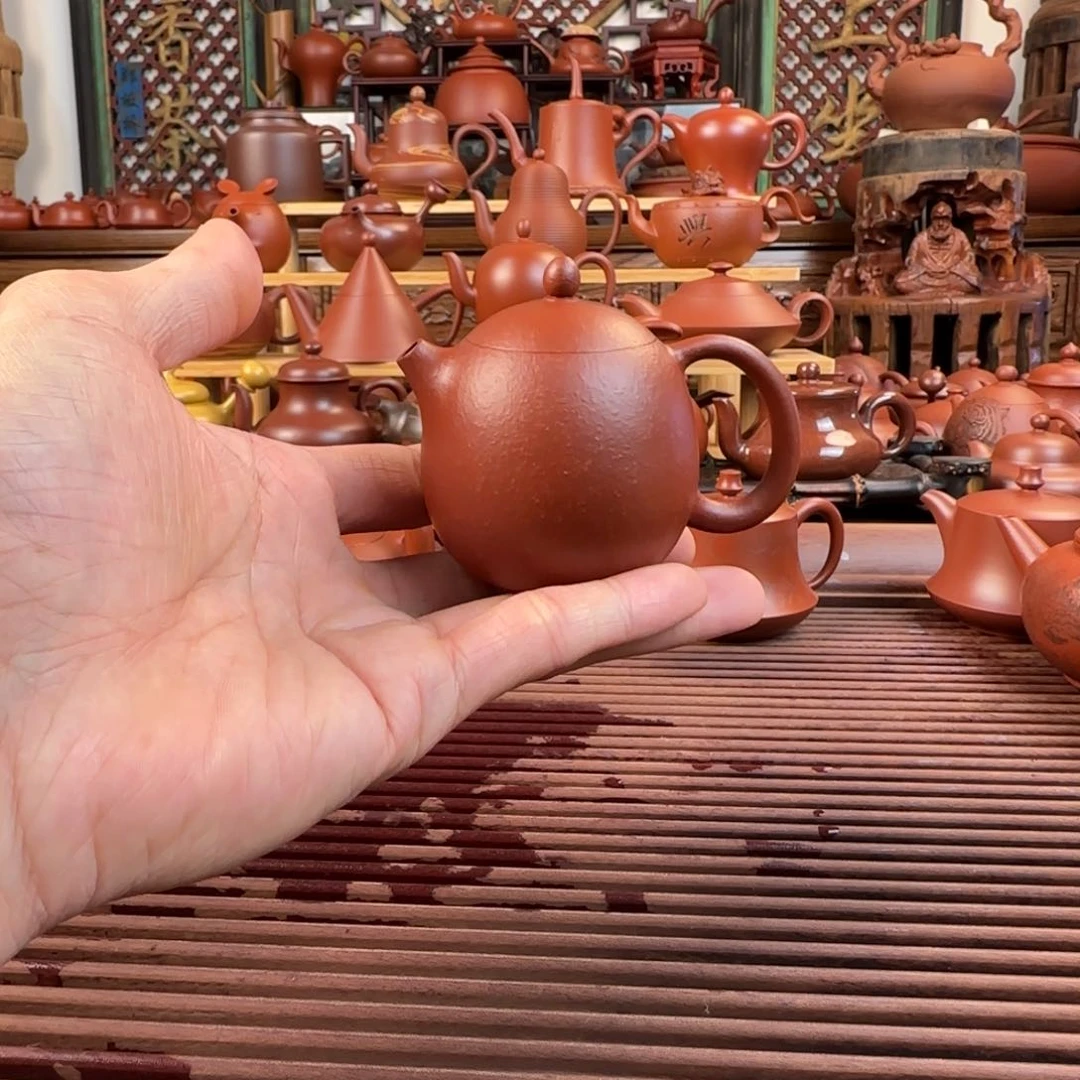 朱泥茶壶潮州手拉壶95cc