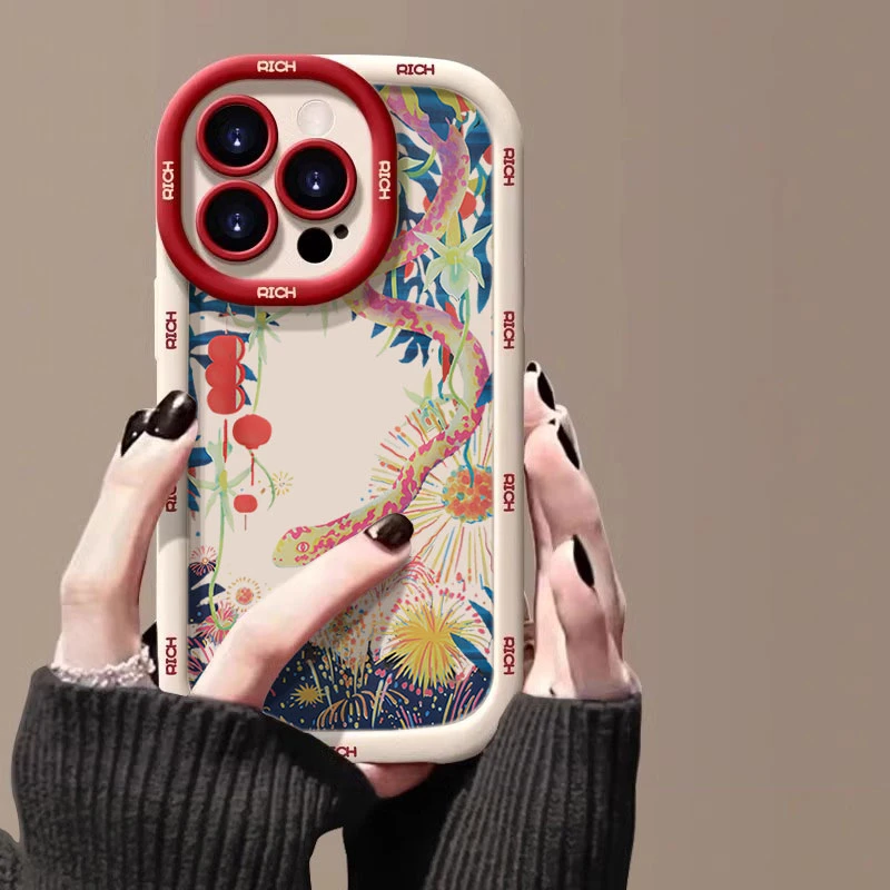 花灯蛇年适用苹果16promax手机壳iphone15/14硅胶13泡芙壳12/11