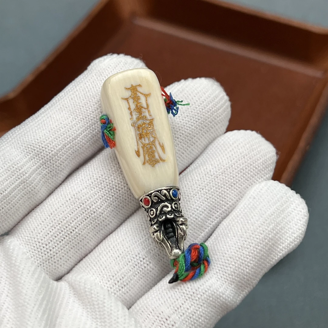 D3550天然猛犸牙 一字三通套装15x48.4mm支持鉴定 假一罚四