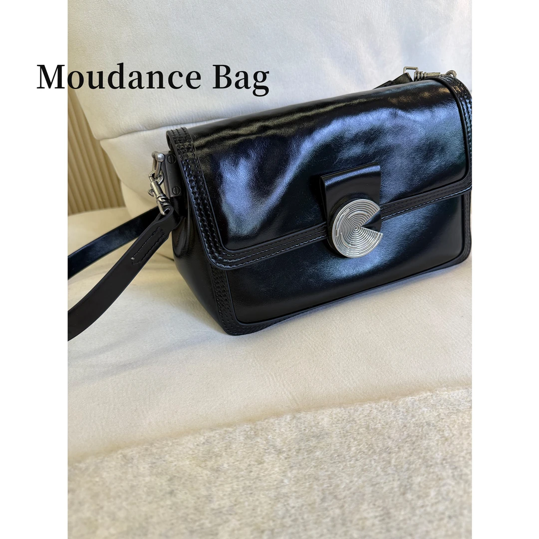 【贪吃蛇】Moudance 黑色简约百搭新款手提单肩斜跨时尚女包9761