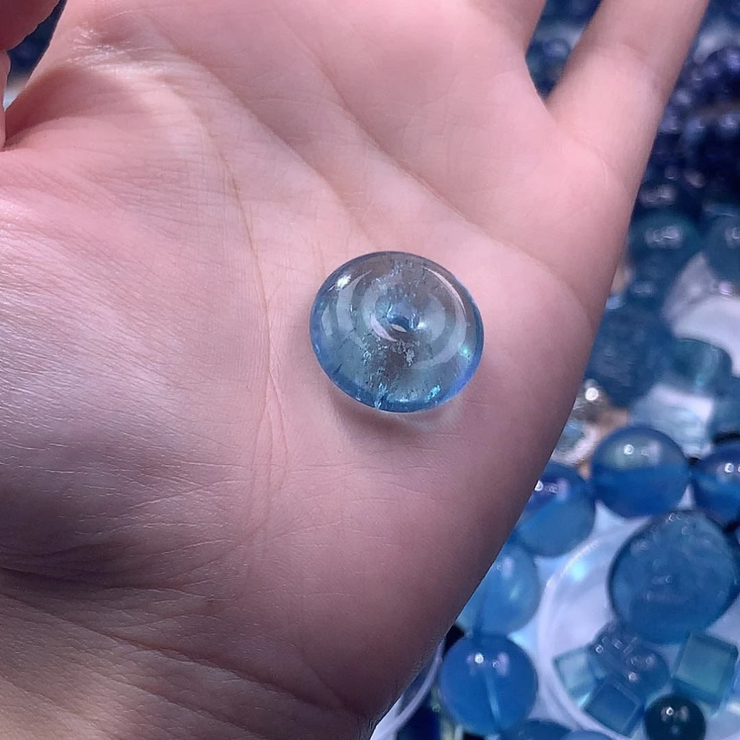 未镶嵌手串海蓝宝石平安扣20mm【180元】要拍2件