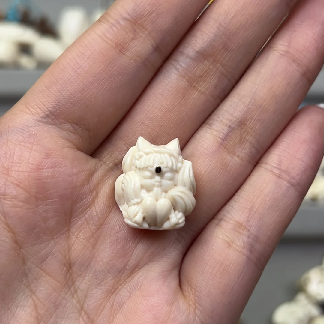 糊***子猛犸象牙吊坠18mm九尾