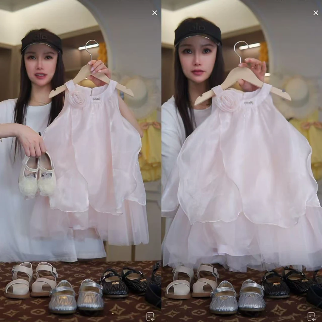 AYJ250182粉色玫瑰花朵连衣裙