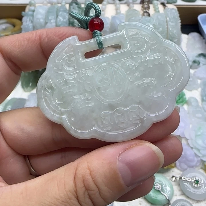 翡翠未镶嵌手链福锁