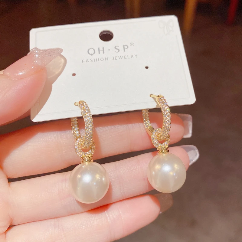 铜合金耳饰 铜合金925银针精致微镶两戴锆石耳扣女时尚轻奢大气