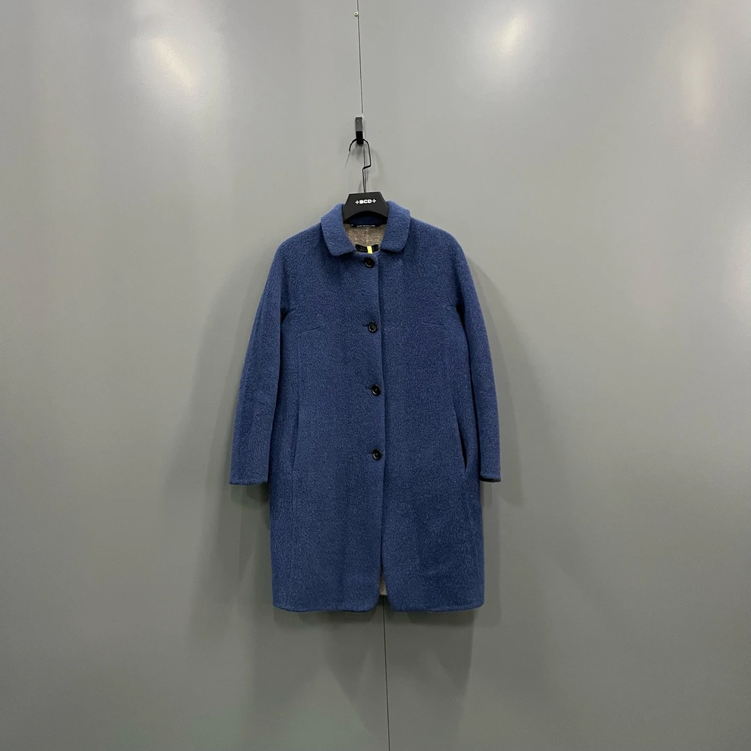 95新 MaxMara zz3 〔wz〕蓝色大衣 44码/305402