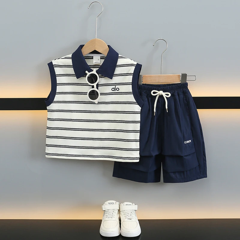男童夏装套装2025新款小童背心儿童夏季男孩夏天无袖男宝夏日童装