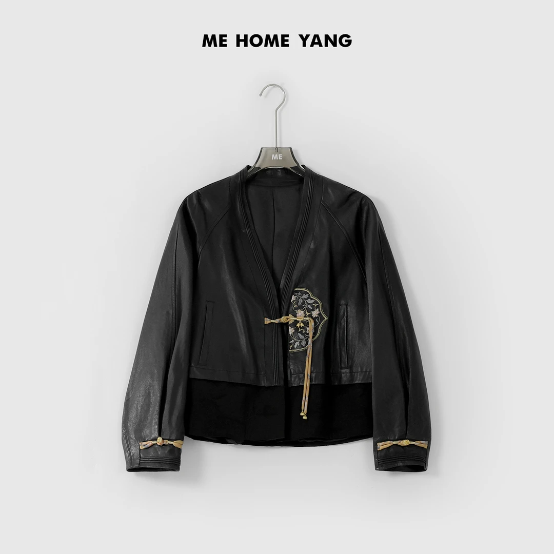ME【须尽欢】 重工轻奢复古百搭时尚新款皮衣 MEQS0699