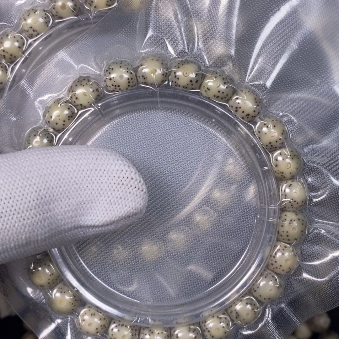 星月菩提吊坠月留白桶珠单圈9*8糯冰料