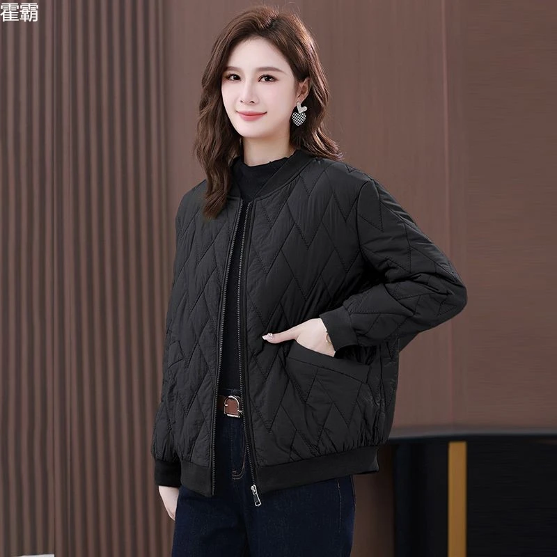高端轻奢秋冬外套袄轻薄棉服小洋冬装短款妈妈中年中老年女装女