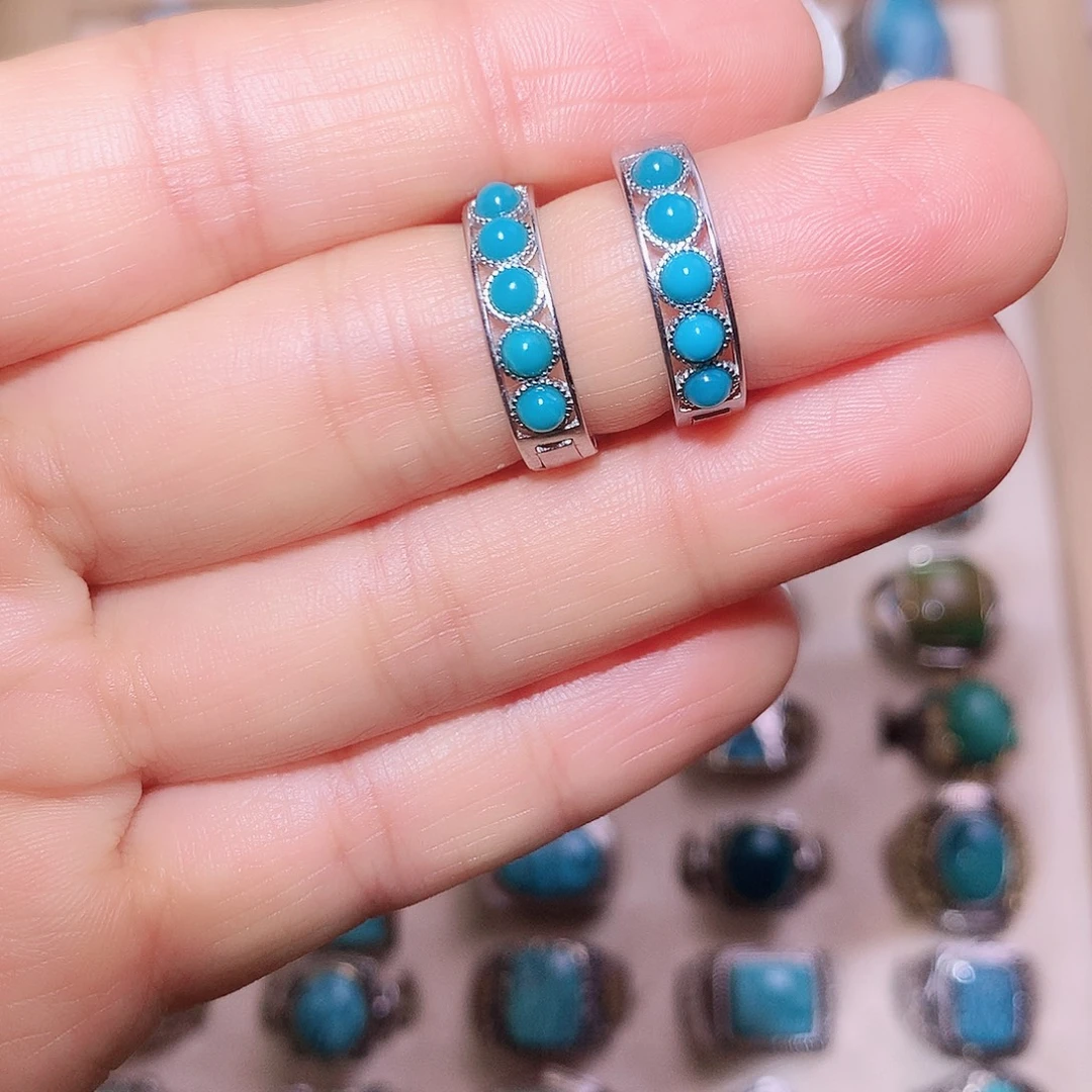 绿松石银S925镶嵌戒指