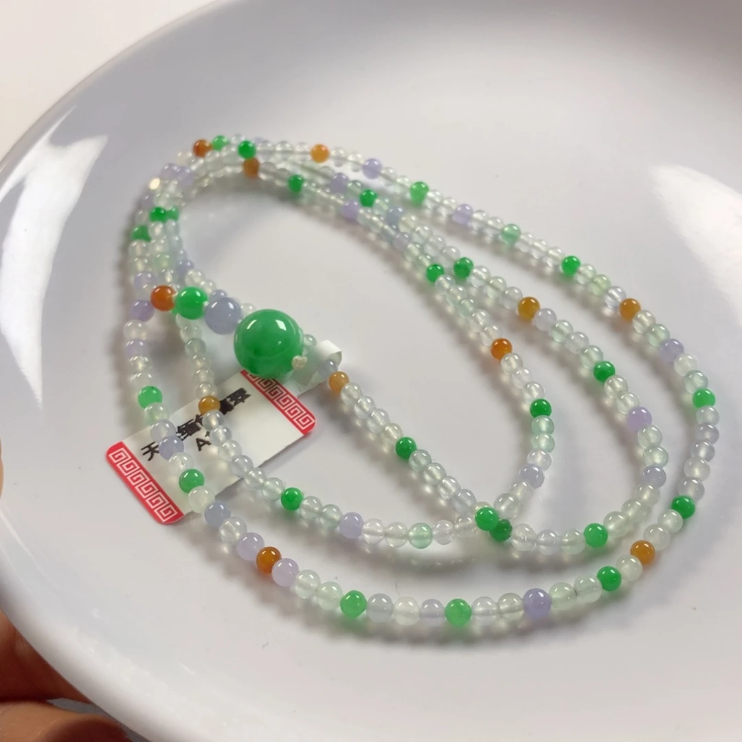 翡翠未镶嵌颈饰项链