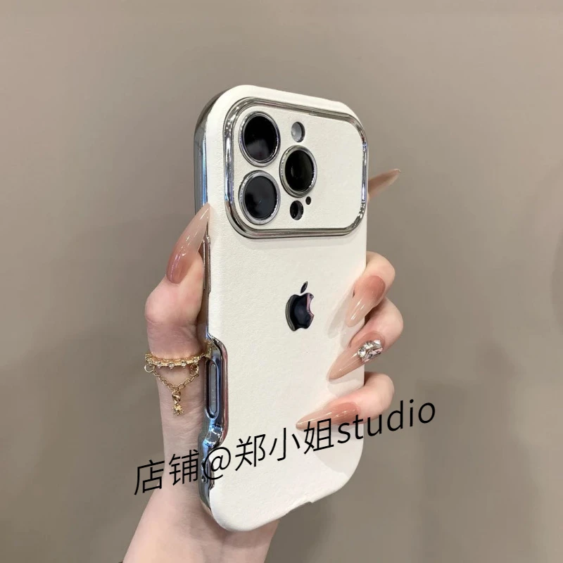 大视窗翻毛皮适用苹果16promax手机壳新款iPhone15Pro简约14/11软