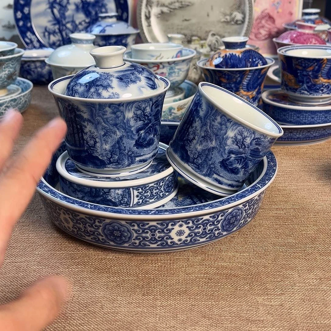 高温釉下彩茶具套组