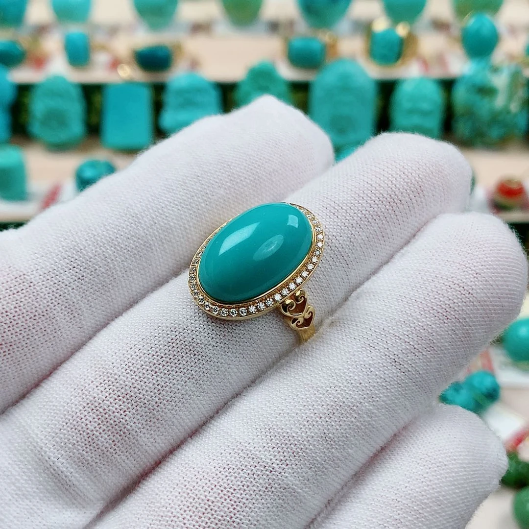 绿松石18K金镶嵌精品