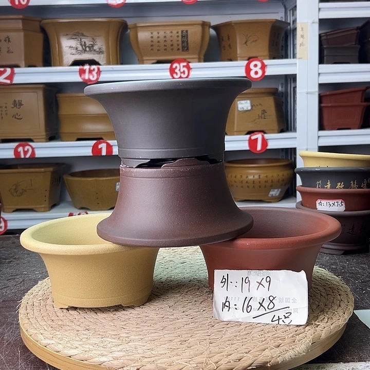 紫砂花盆蛇年大吉