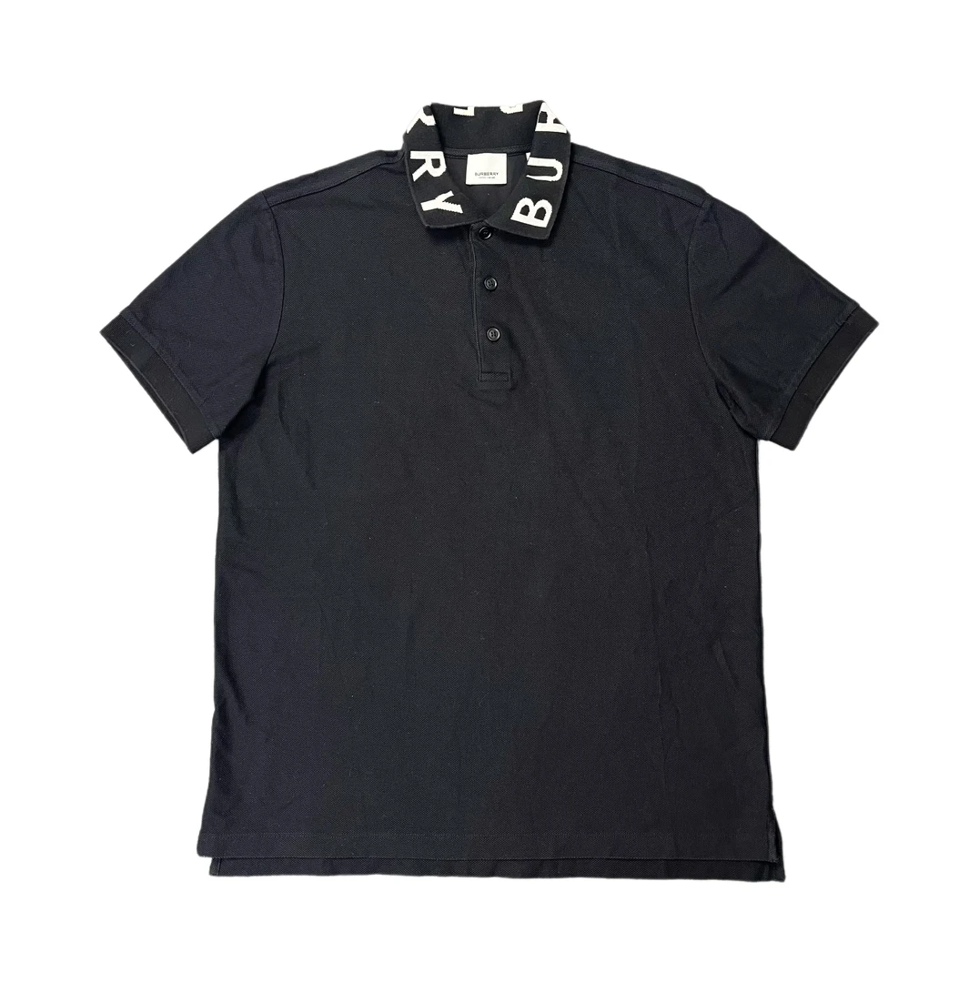 未使用 BURBERRY/博柏利 领口字母Logo短袖Polo衫/尺码M