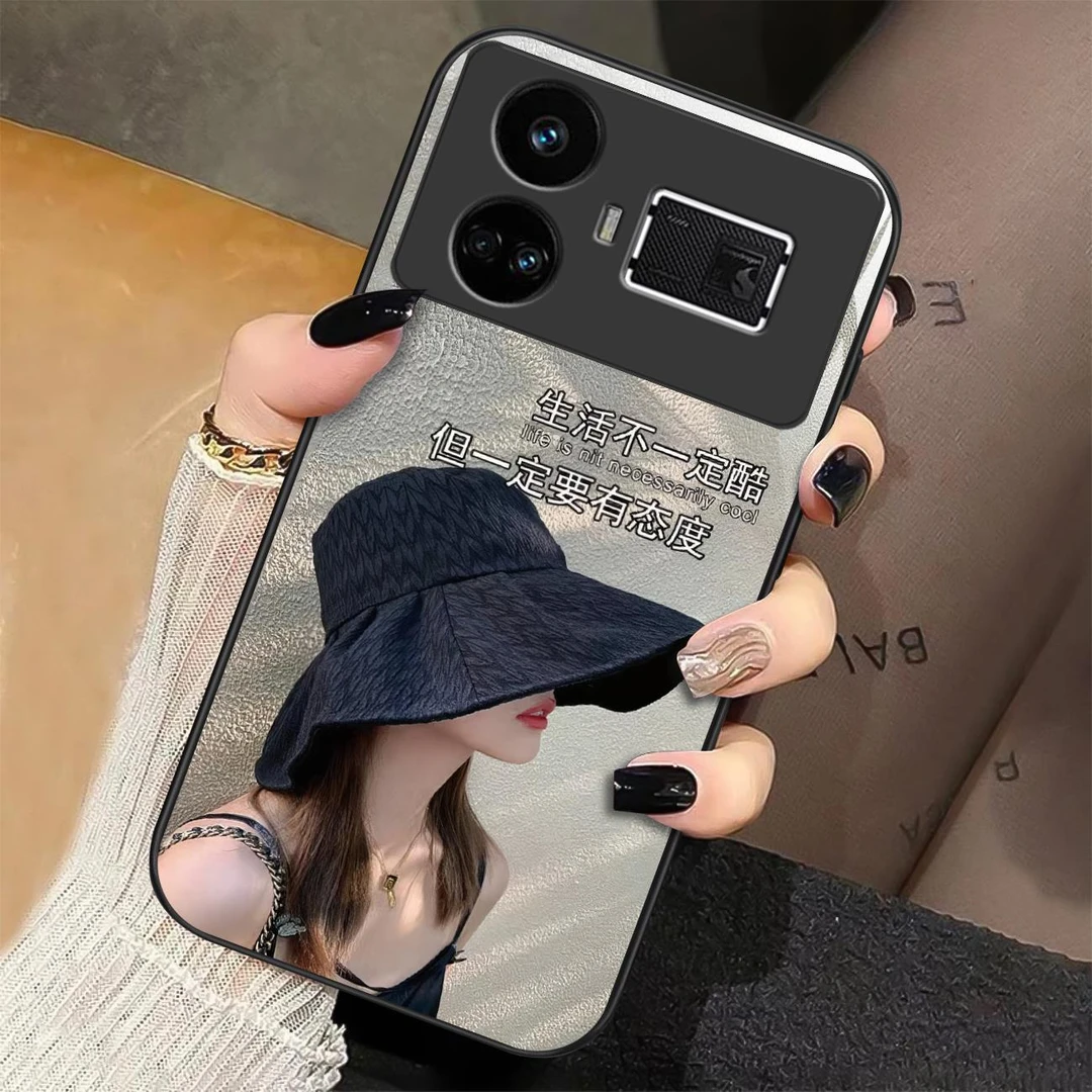 适用【真我GT5】生活态度液态玻璃手机壳 超薄防摔刮 优雅时尚