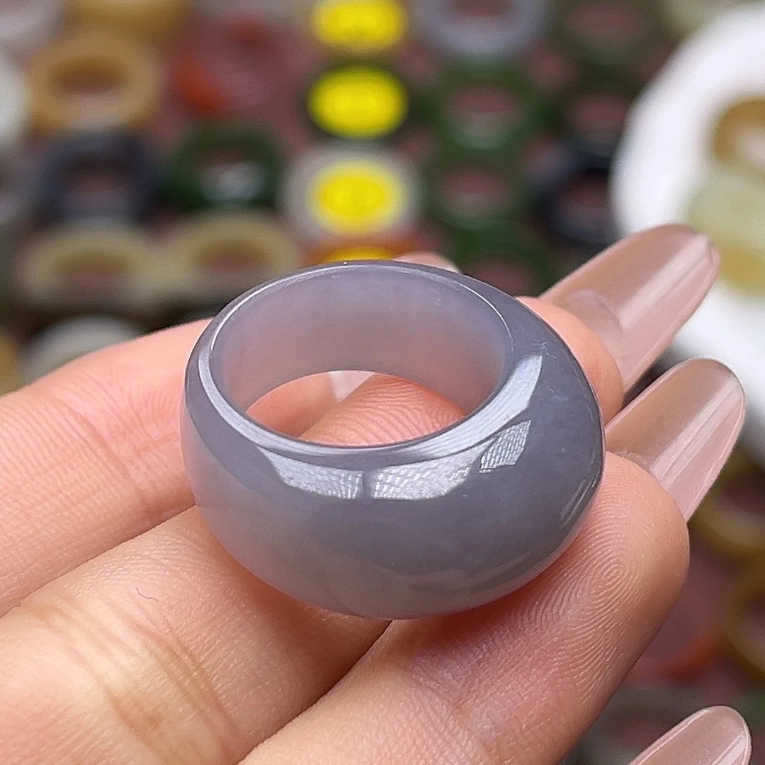 和田玉未镶嵌戒指16.6香芋紫