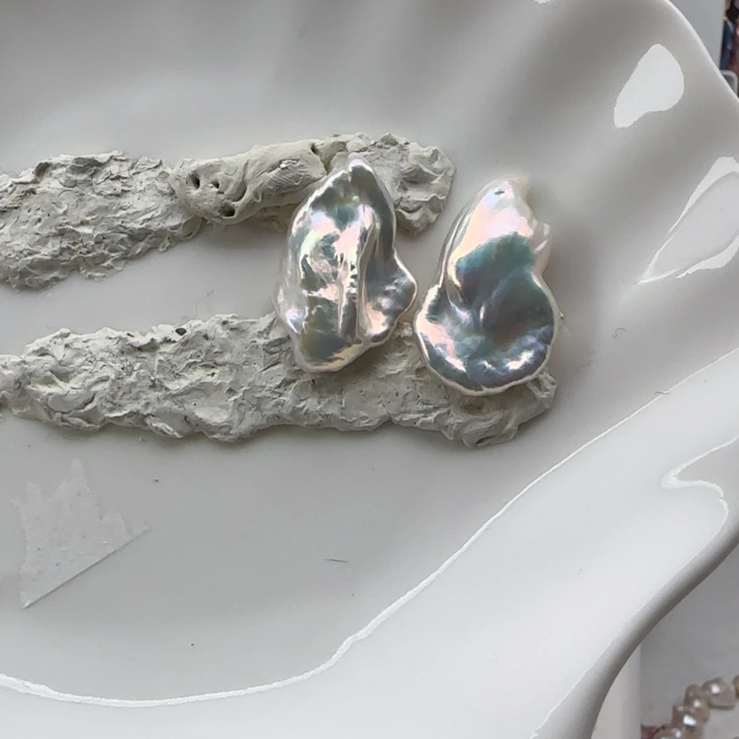 淡水珍珠耳饰银S925镶嵌