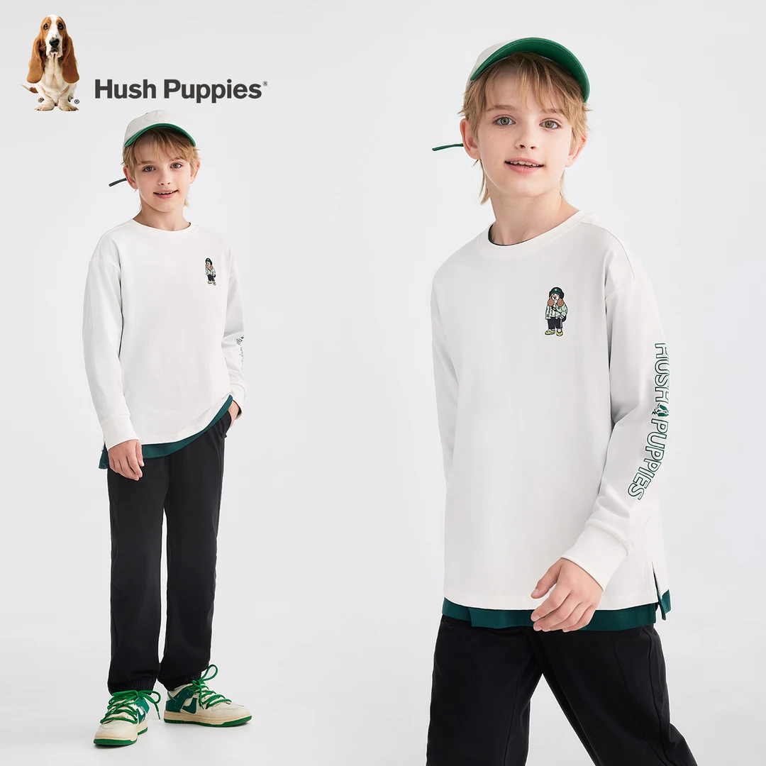 【长袖T恤】暇步士童装2025年秋季新款儿童圆领纯色内搭上衣圆领衫