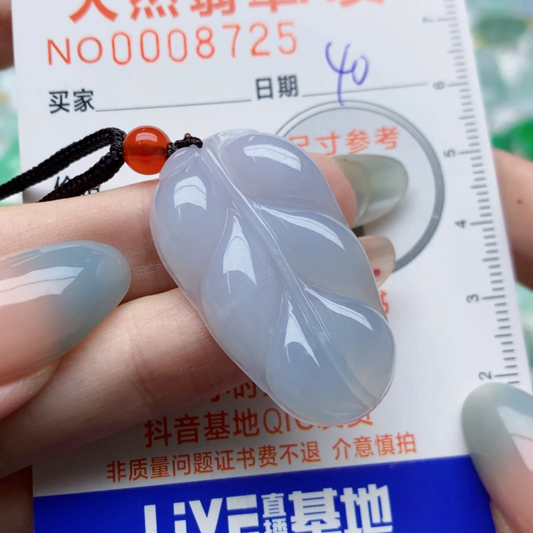 翡翠未镶嵌颈饰叶子