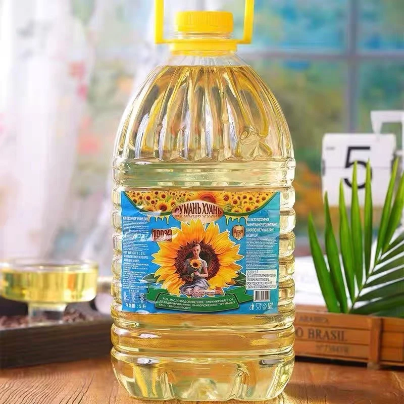 俄罗斯原装进口福满欢牌压榨葵花籽油5L/桶