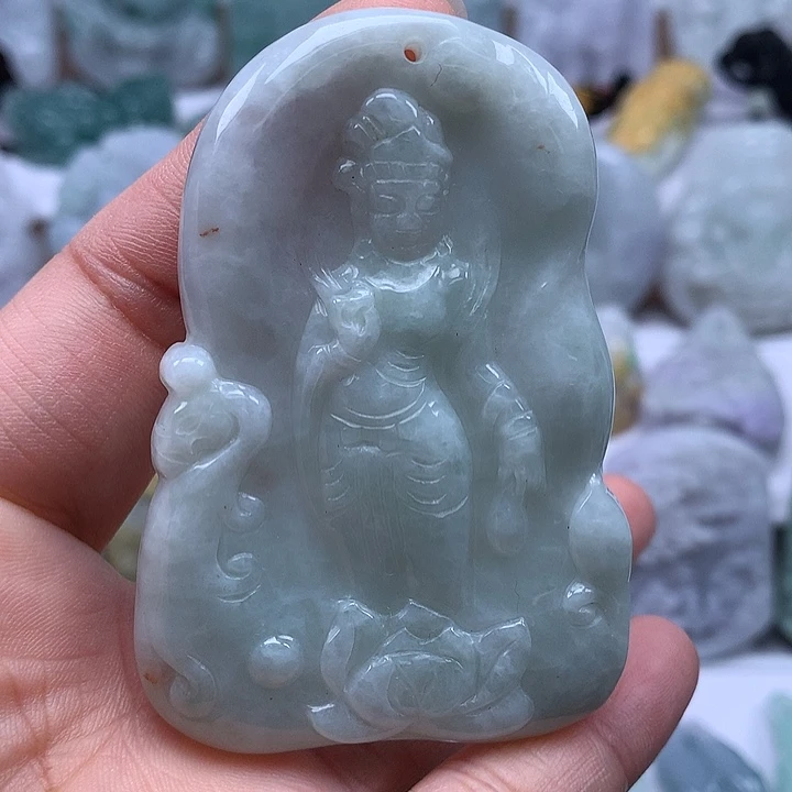 翡翠未镶嵌颈饰观音福利洒黄翡福利