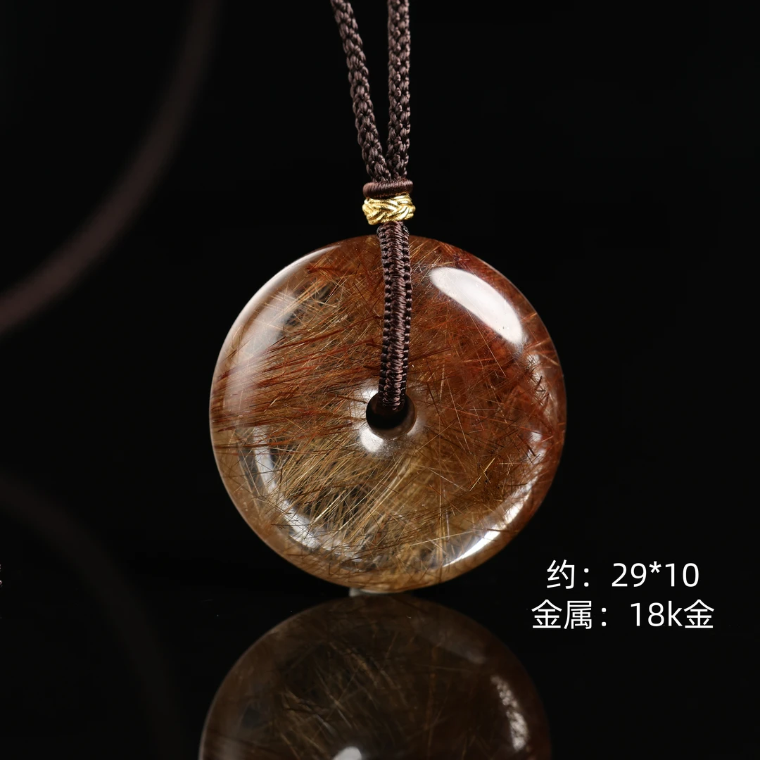本真 “金盏”严选精品高段位水晶铜发晶平安扣吊坠