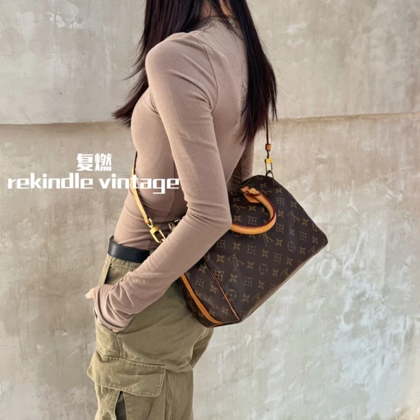 95新 LouisVuitton/路易威登 复燃精选/老花speedy25（少一节肩带