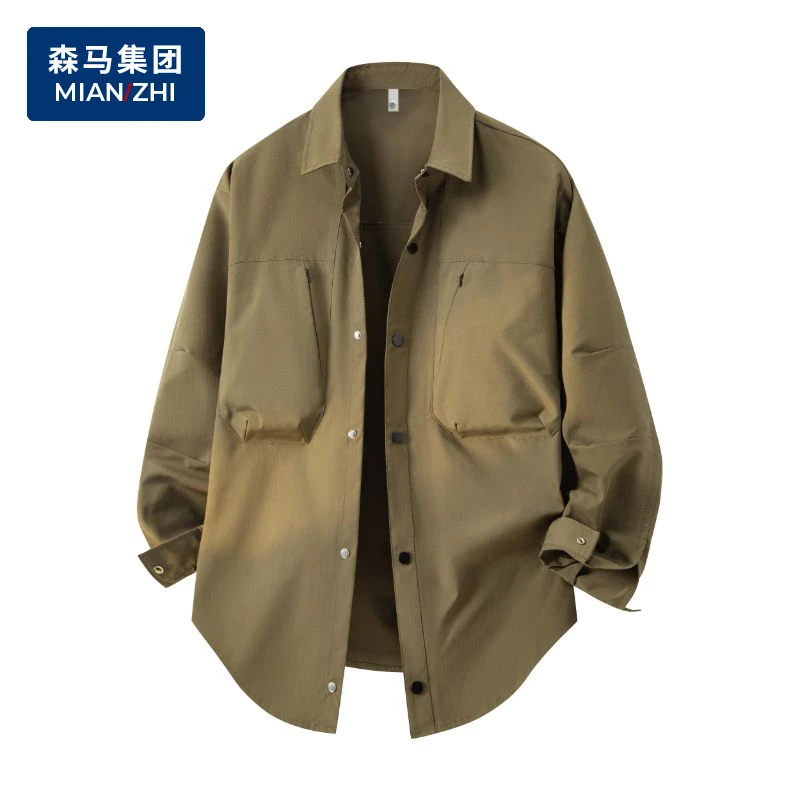 棉致品牌工装衬衫男士春季美式潮流休闲宽松潮牌痞帅衬衣外套