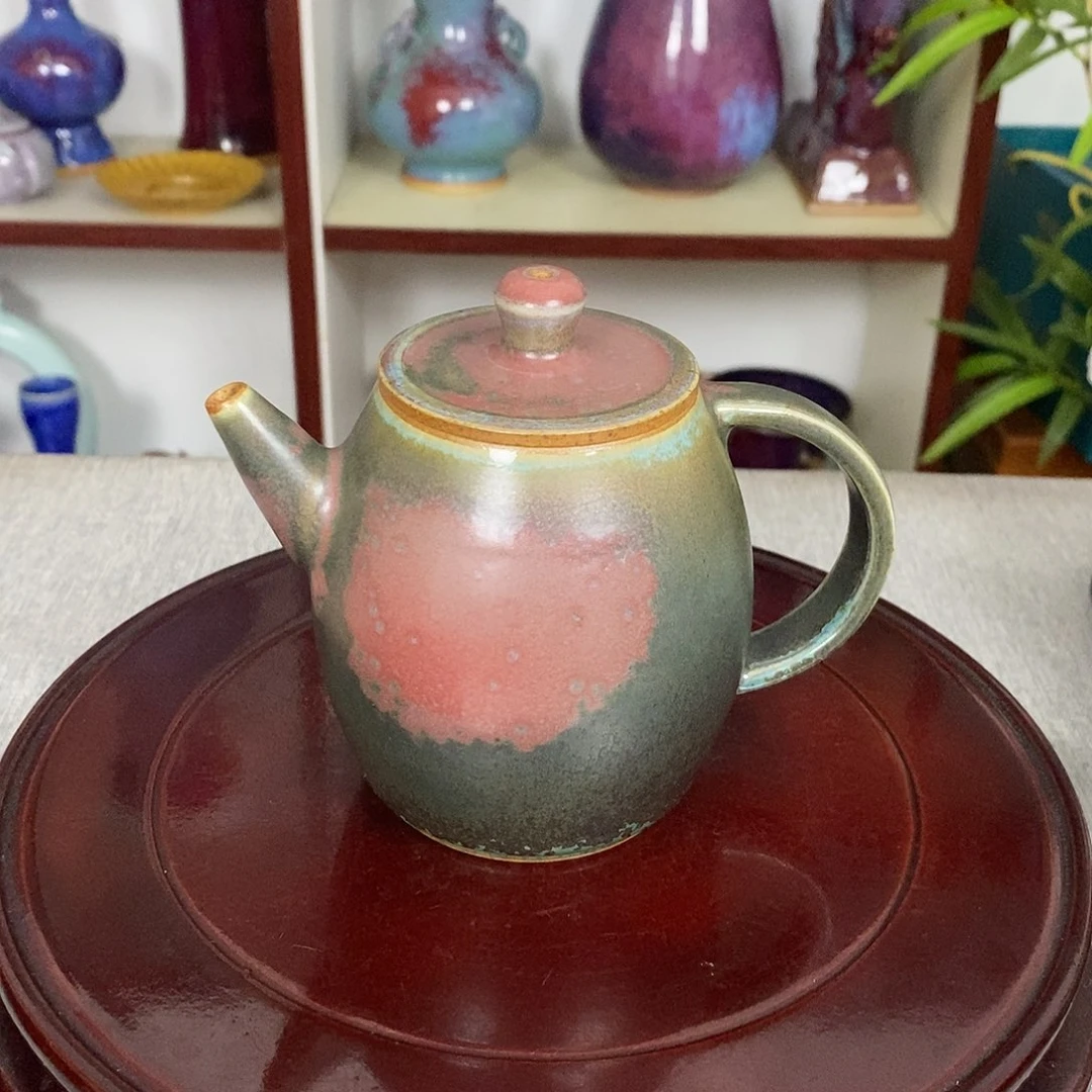 壶钧瓷茶壶龙蛋壶省工手拉胚碳化炉钧