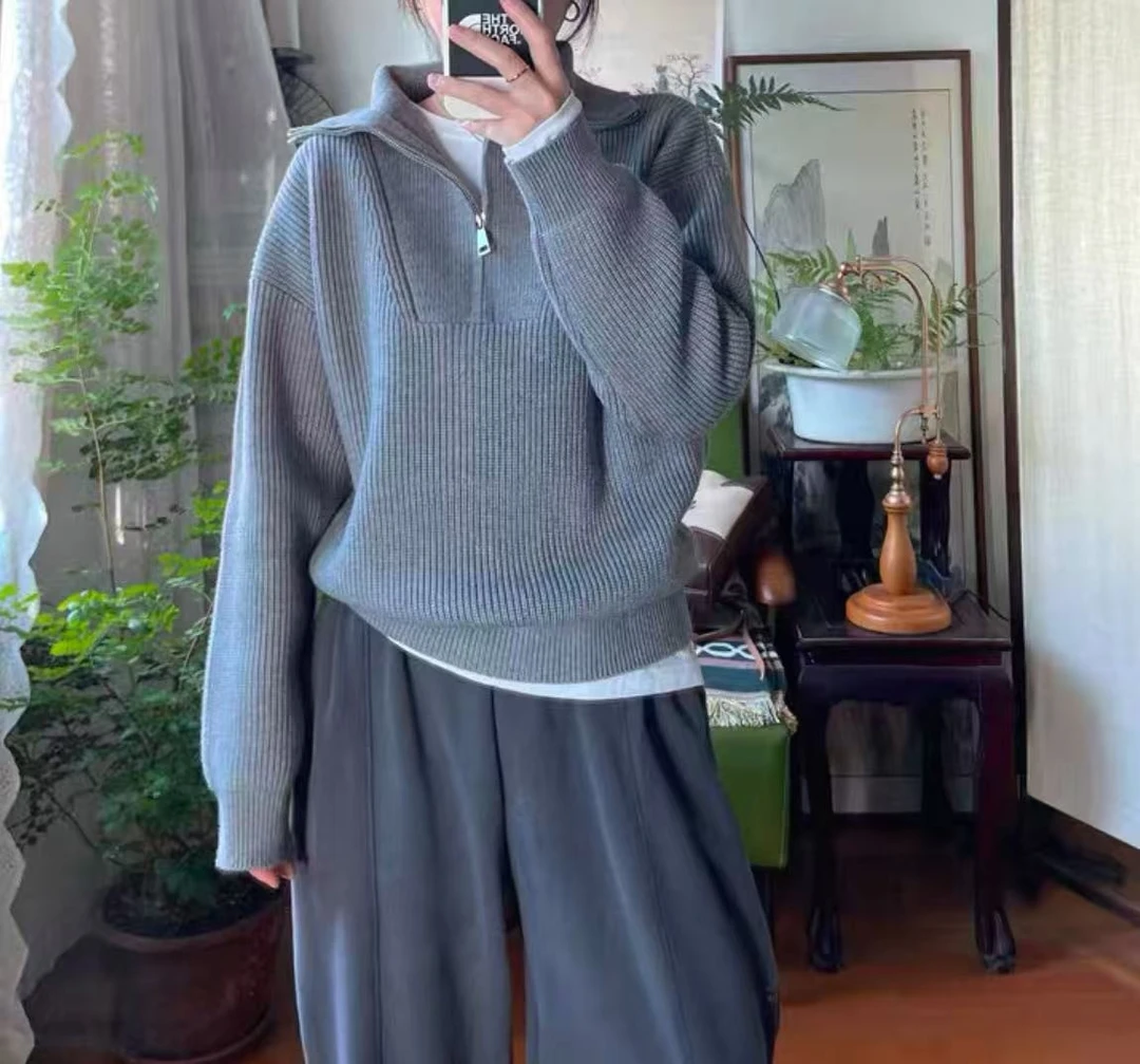 【思雅】100懒惰风宽松针织衫