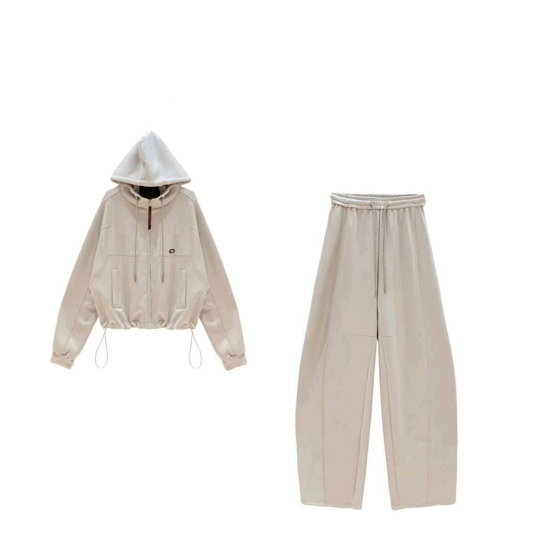 【一叶知秋】2025早秋新款时尚休闲气质外套+裤子套装H5112