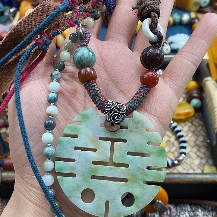 翡翠未镶嵌项链项链