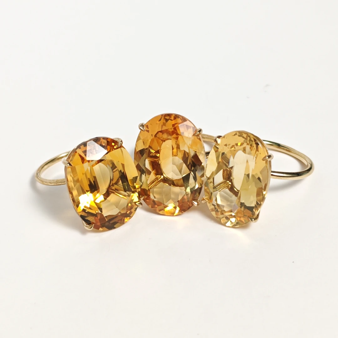 【MMF品牌设计】黄水晶戒指椭圆形 支持七天无理由