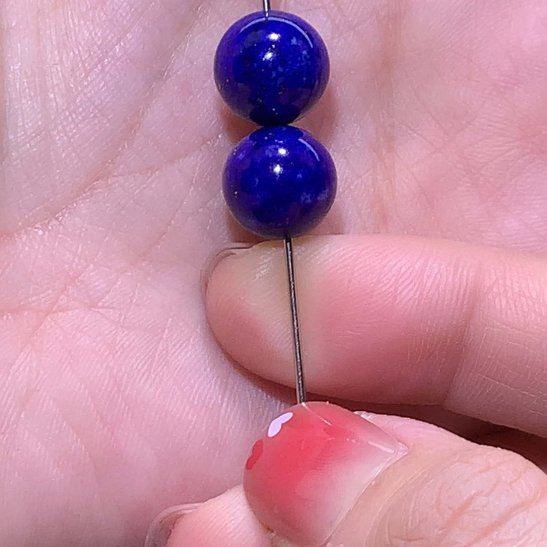 青金石未镶嵌天然原矿单圆珠11m