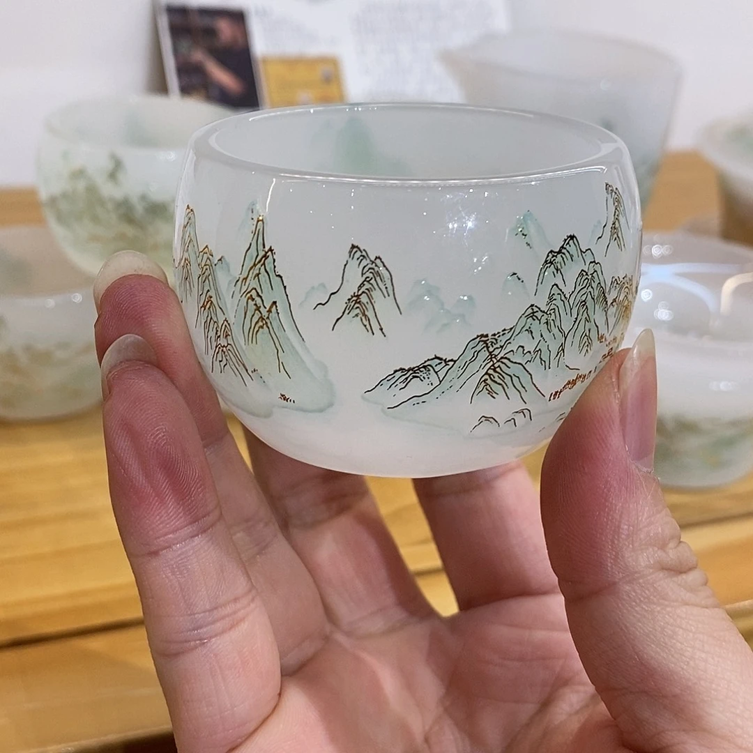 手工艺品琉璃千里江山客杯