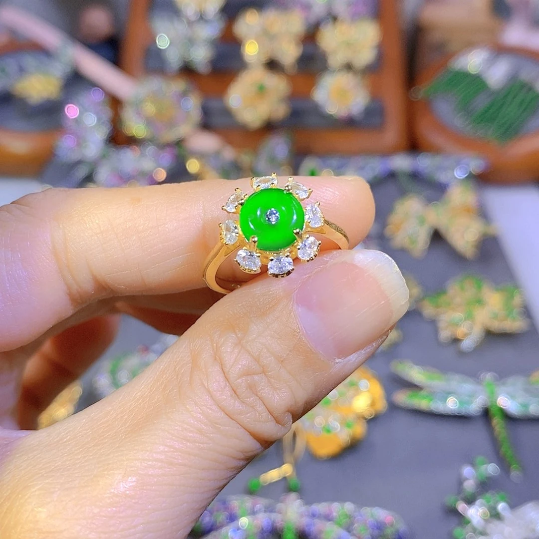 颈饰银S925镶嵌翡翠