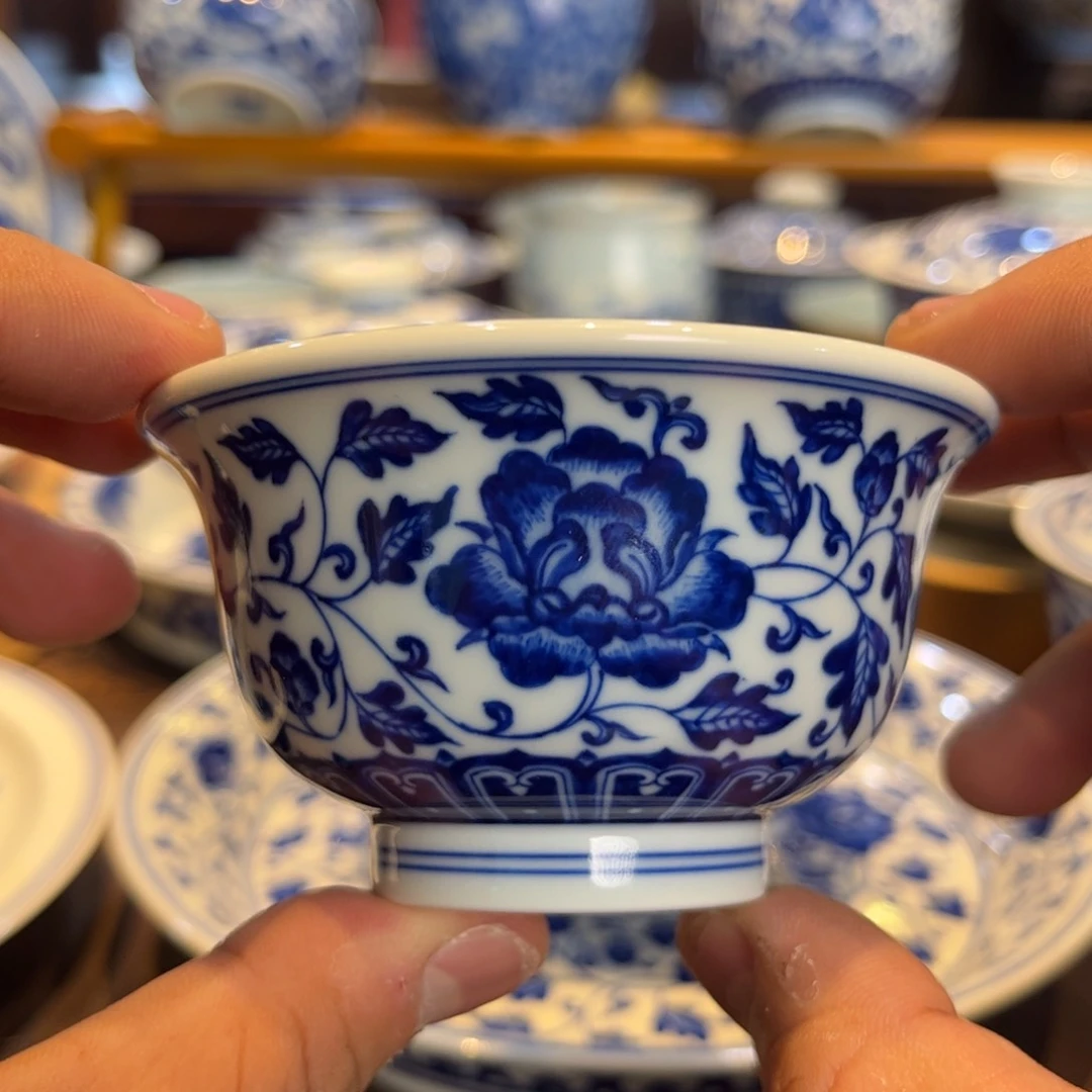 青花山茶花主人杯