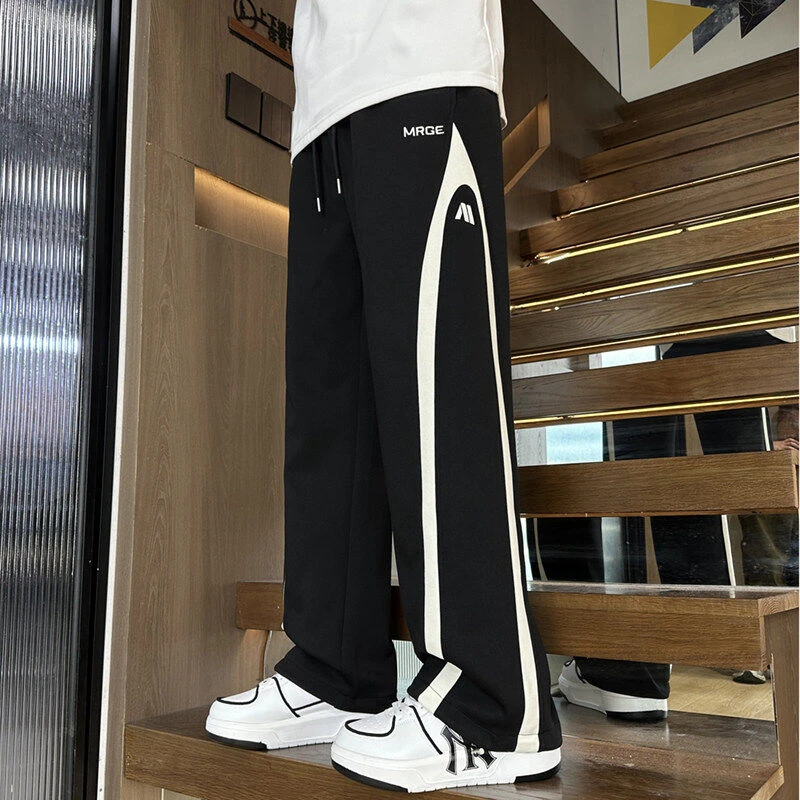 2025年春季新款阔腿休闲长裤男潮流宽松直筒裤青少年学生帅气卫裤