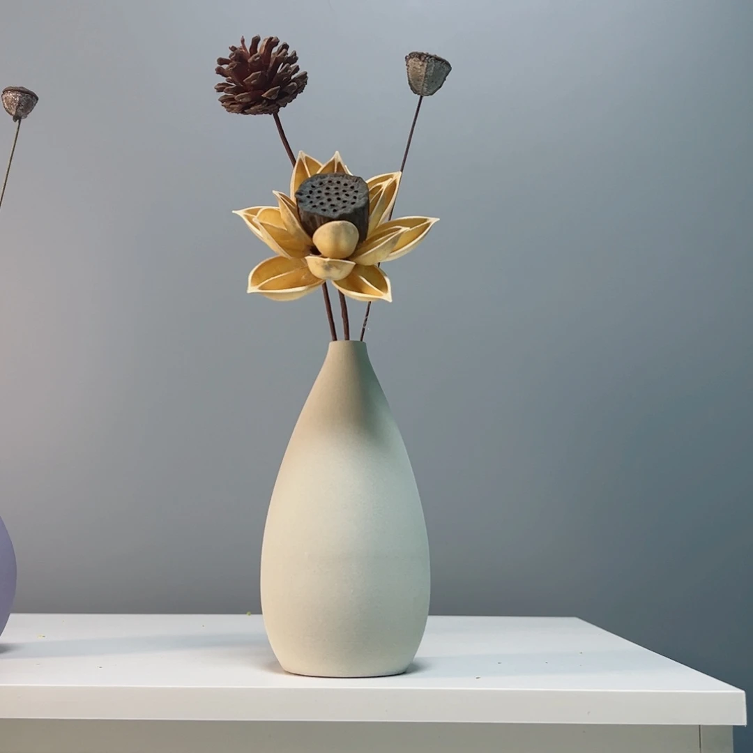 摆件景德镇手作陶瓷花瓶摆件无孔